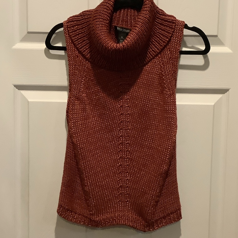White House‎ Black Market Rust Cowl Neck sleeveless Sweater